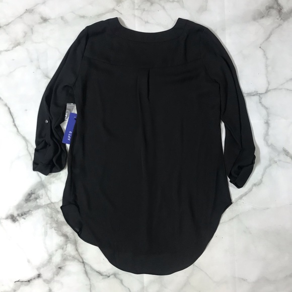 Apt. 9 Black V-Neck Blouse, New with Tags - Picture 7 of 7